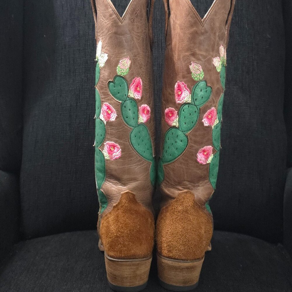 Junk Gypsy by Lane Hard to Handle Cactus Flower Snip Toe Boots- Size 7 1/2 - Picture 4 of 16